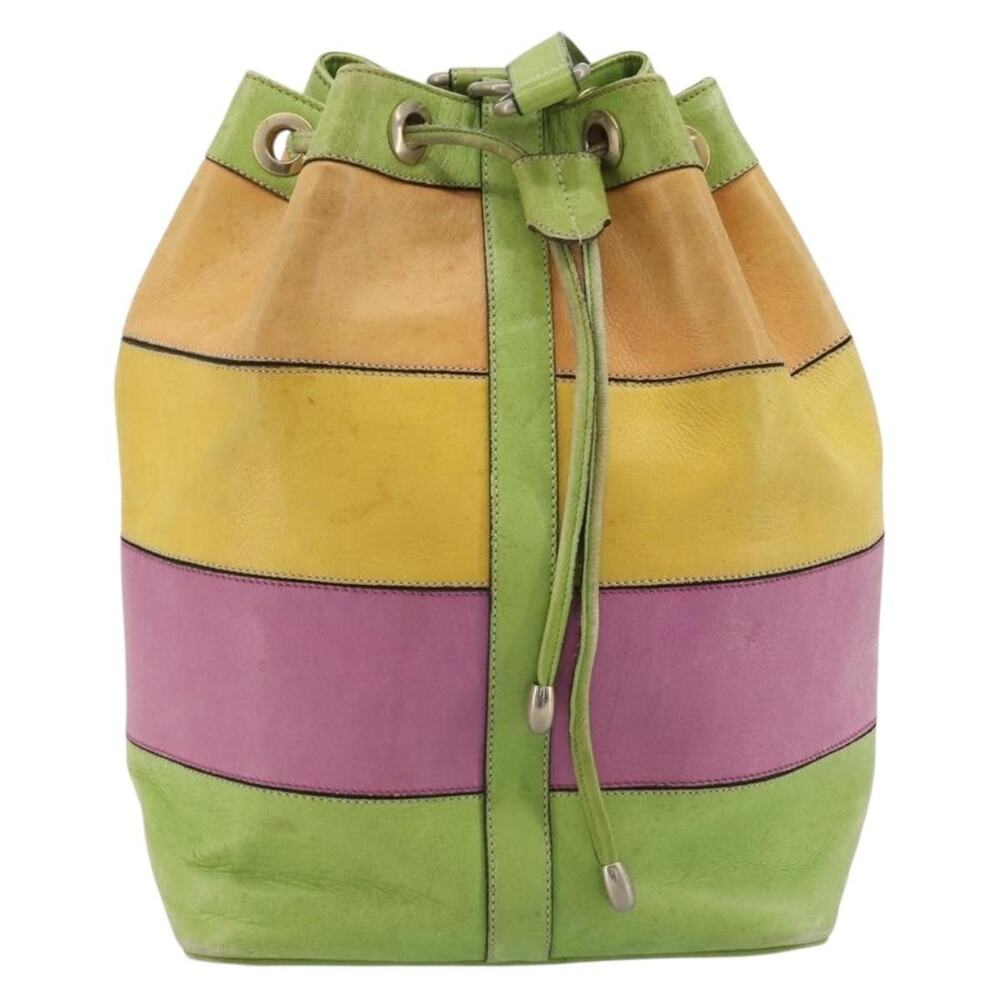 Celine Leather Shoulder Bag Multicolor